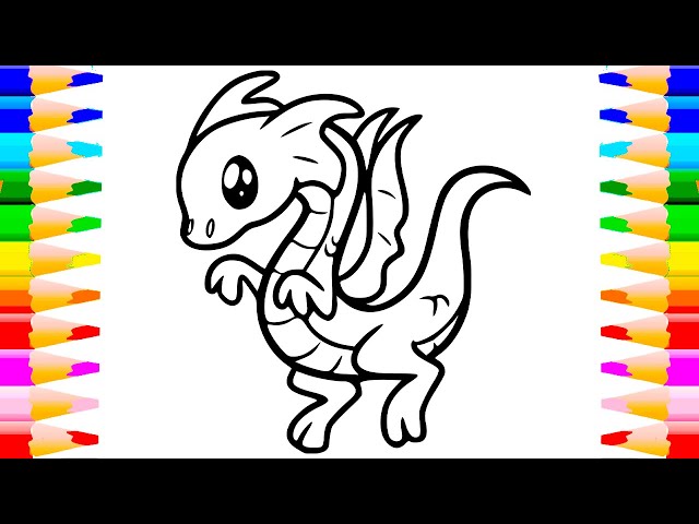 Baby Dragon Painting & Coloring for Kids and Toddlers