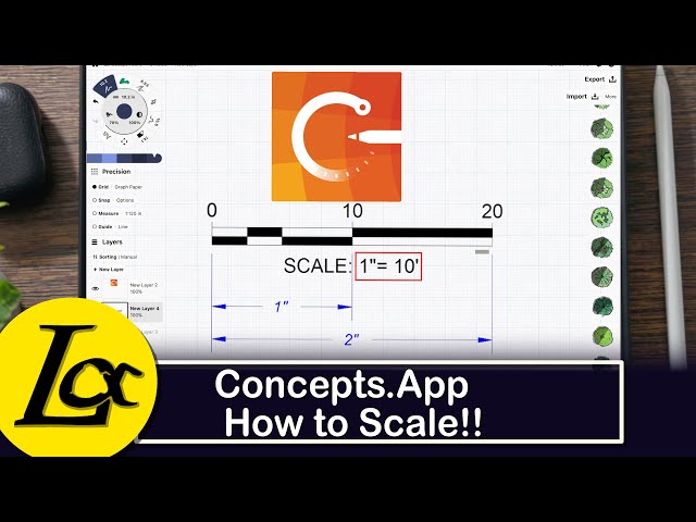 Concepts App tutorial for beginners how to add a scale