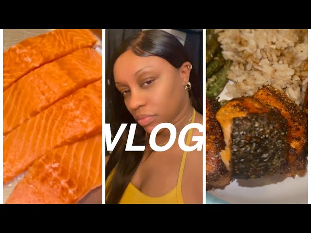 LETS COOK SALMON BITES| NEW HAIR!