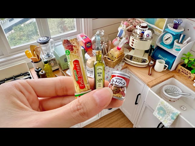 Mini Food Cooking Spaghetti Bolognese | Re-Ment Dollhouse Kitchen | Toy Miniature Food Cooking ASMR