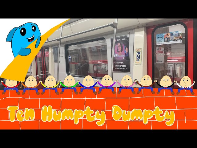 Ten Humpty Dumpty | Nursery Rhyme with Sing Along Lyrics | @LittleMarineFish