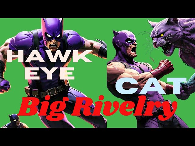 Super giant Cat Big Rivelry with Avengers Hero Hawk Eye