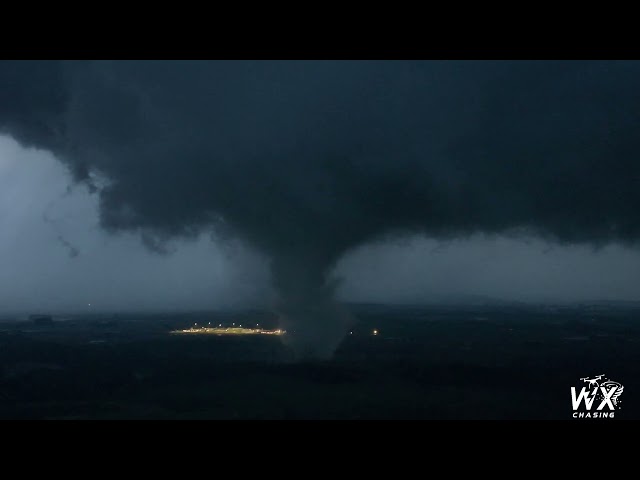 Drone tornado: video shows formation process of long track tornado 4k Kentucky USA May 26, 2024