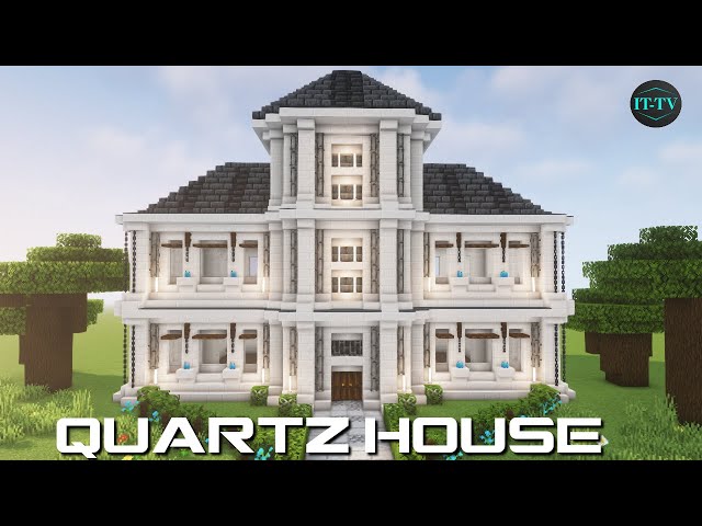 How To Build a  QUARTZ HOUSE In Minecraft - TUTORIAL