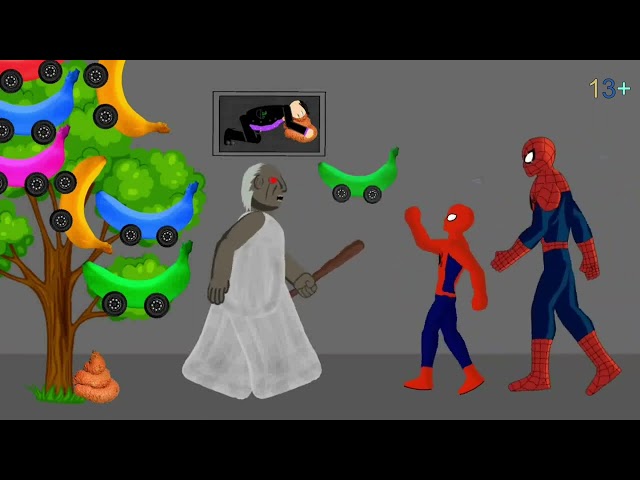 Granny vs Motu Patlu, Spider man Hulk Cola Car Funny Animation - Drawing Cartoon 2 | Spider-Man Virl
