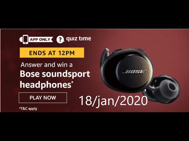 today’s amazon quiz answer prize bose soundsport headphones