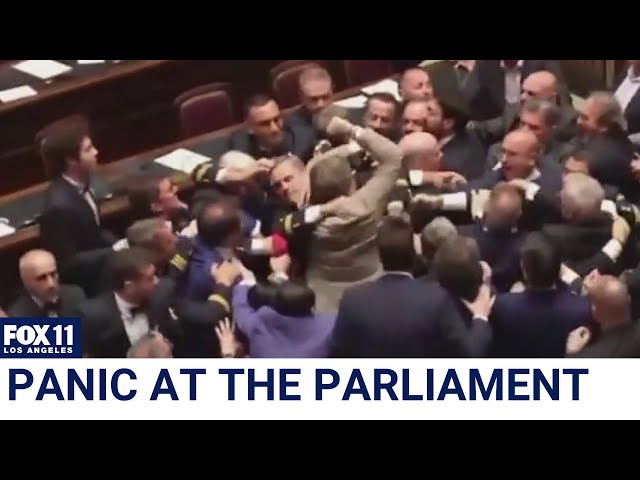 Fight breaks out at Italy's parliament