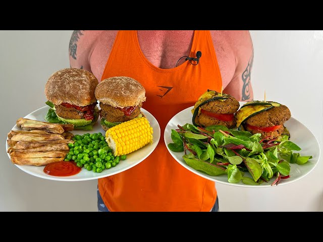 BOMB! Vegan Burger Recipe 2 ways (fat loss/muscle)