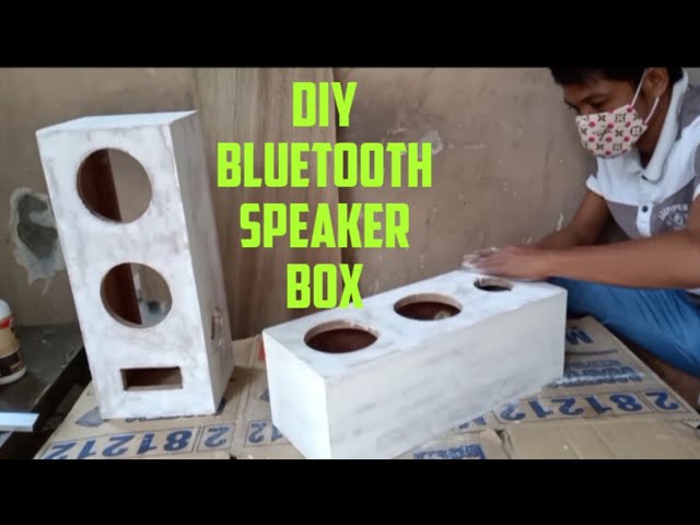 HOW TO MAKE BLUETOOTH SPEAKER BOX. With Subwoofer Bass & build in 12V Battery/Wooden Speaker box