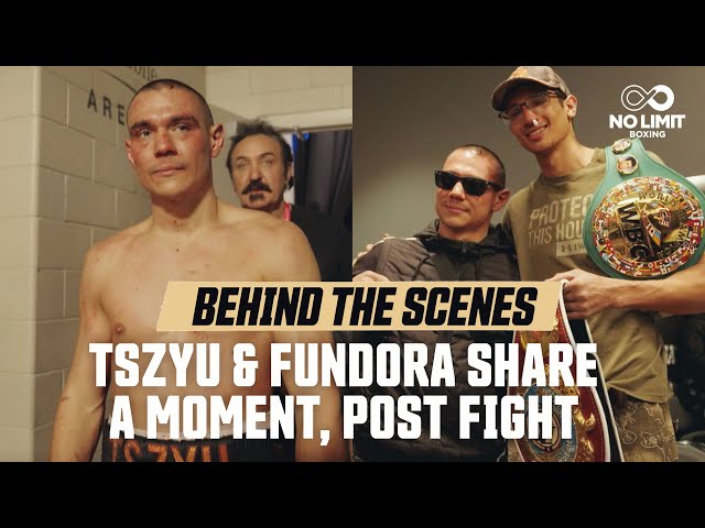 Tim Tszyu & Sebastian Fundora share a moment after a 12-round bloodshed classic | Behind the scenes