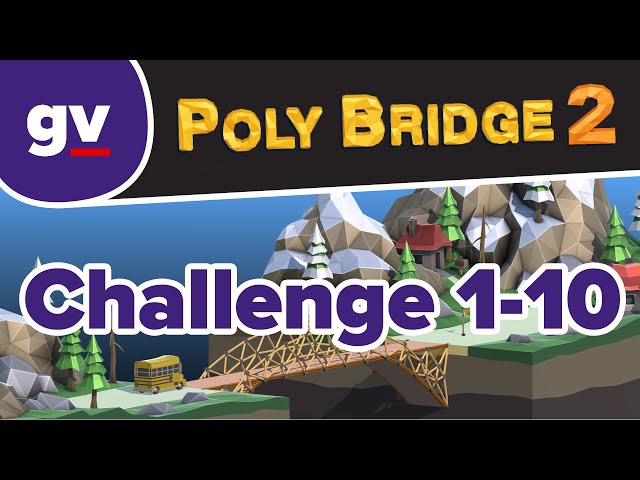 Poly Bridge 2 - Challenge 1-10 First Jump - Walkthrough
