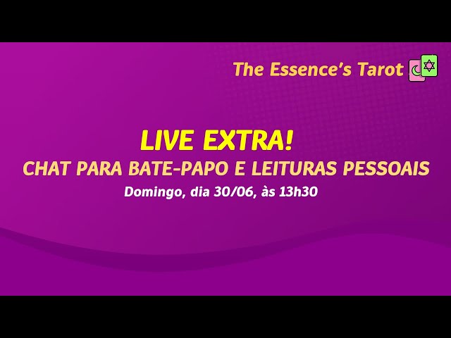 🌞 LIVE PARA BATE-PAPO E LEITURAS PARTICULARES 🌞 // DOMINGO, dia 30/06/2024 às 13h30