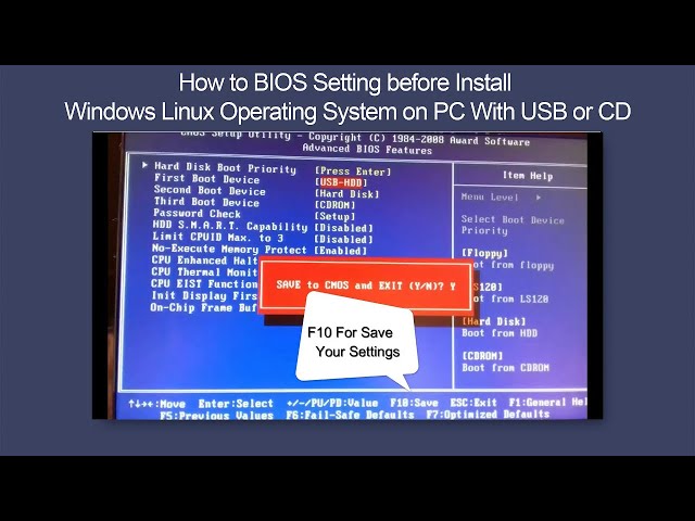 How to BIOS Settings before Install any Windows Linux Operating System on PC With USB CD