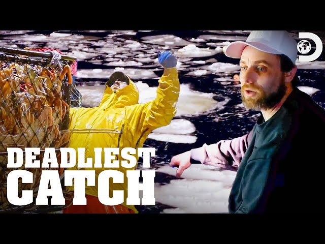 Huge Crab Haul! Jake Gambles Pots in Freezing Waters! | Deadliest Catch