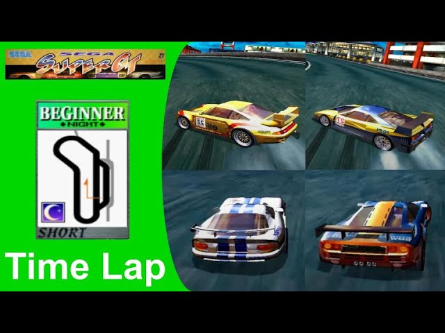 Sega Super GT - Beginner (Night) Mirror Mode | Time Lap
