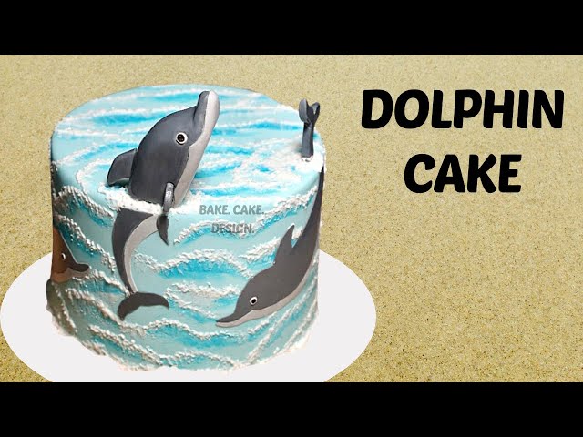 Easy Dolphin Cake video tutorial 🐬 Dolphins jumping cake | Fondant dolphin Cake design