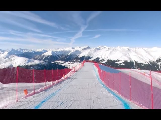 Die Abfahrtsstrecke der Junioren Ski-WM in Davos - in 360 Grad