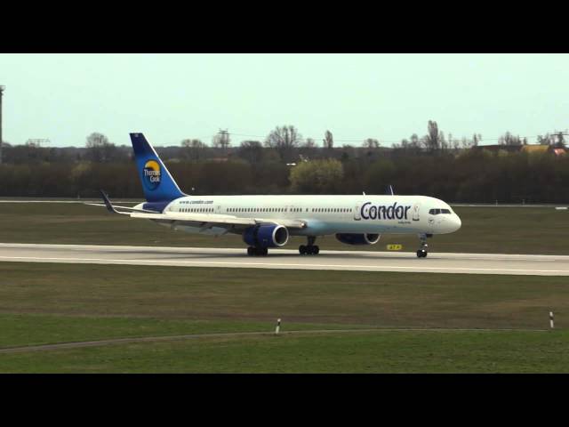 Condor Boeing 757 landing at Leipzig/Halle airport (Germany)