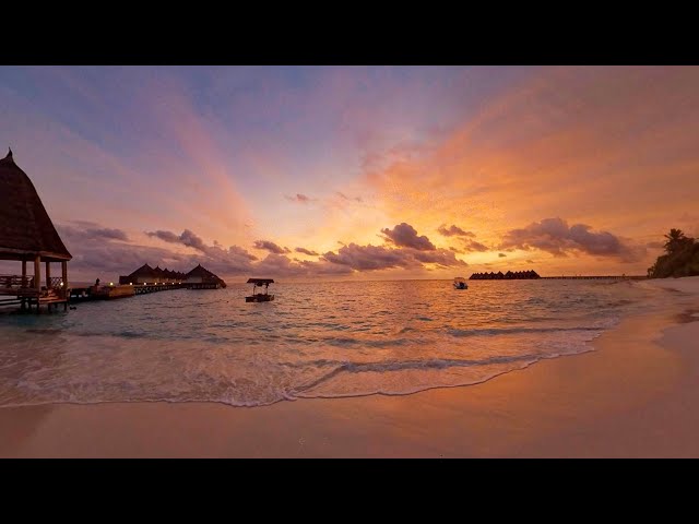 Atmospheric Beach Chill Sunset 8k VR 360 stereo