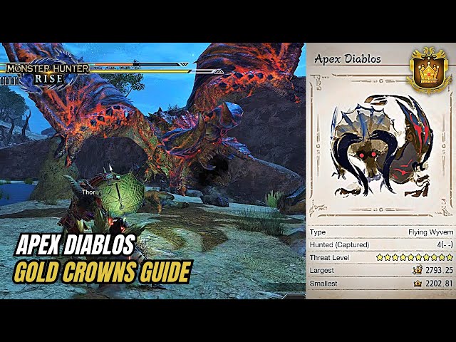 Monster Hunter Rise | Apex Diablos - Mini and Large Gold Crown Guide (100% Guaranteed)