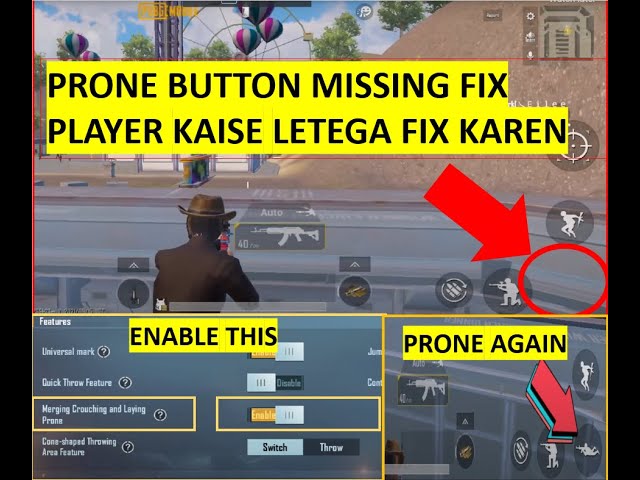 Missing PRONE BUTTON, Prone button fix Pubg Mobile 1.6 update, Player kaise latega pubg update ISSUE