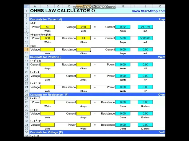OHM'S LAW CALCULATOR FOR FREE :)