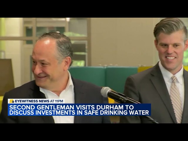 Second gentleman Doug Emhoff watch potholing in Durham during visit