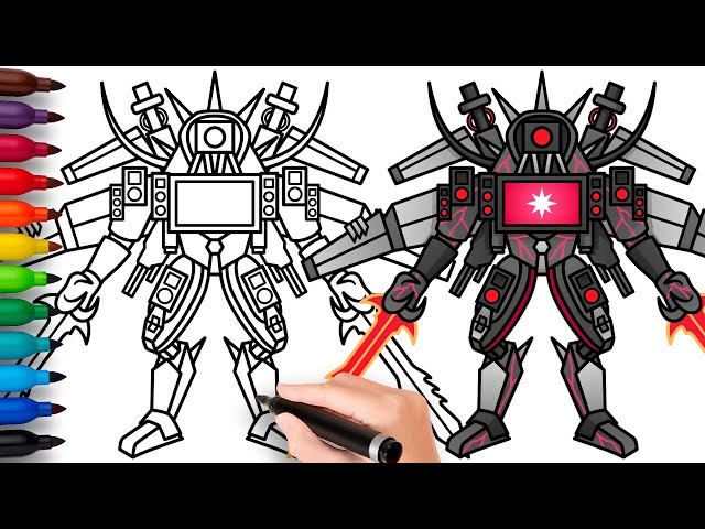 HOW TO DRAW TRI-TITAN UPGRADED | Skibidi Toilet - Easy Step by Step Drawing