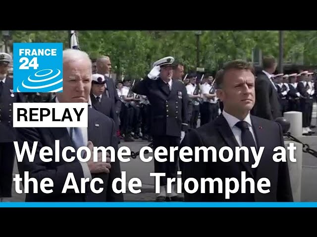 Macron hosts Biden in Paris: Welcome ceremony at the Arc de Triomphe • FRANCE 24 English