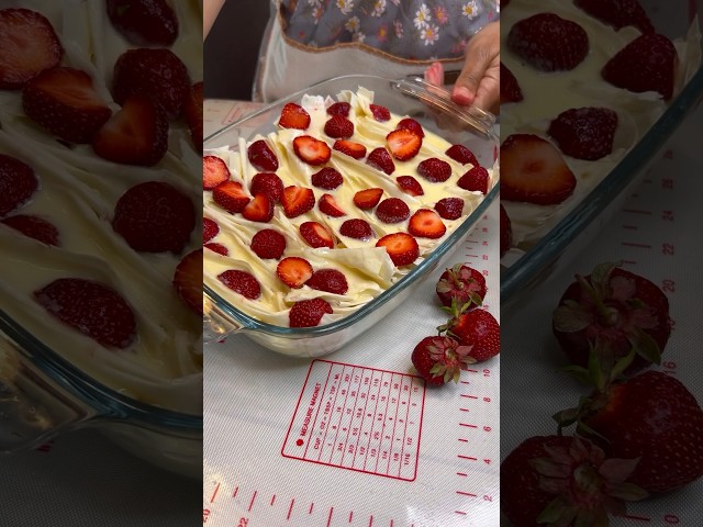 Strawberry Phyllo Fancies 🍓 #shorts #recipe #dessert