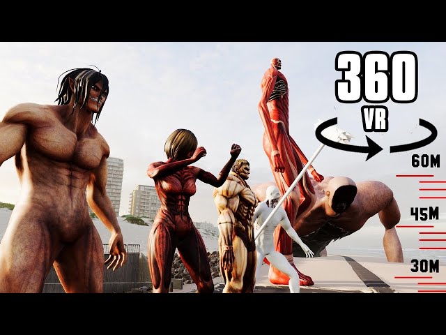 360 Video FNAF ESCAPE || Attack On Titan Size Comparison (Anime) | VR animation | unusual 360