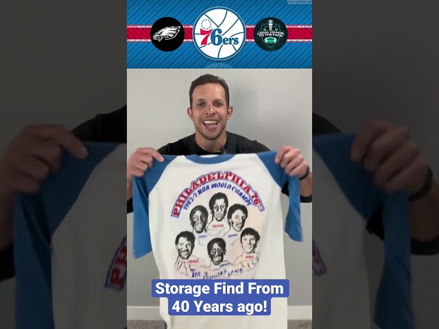 Sometimes you can find cool things in storage! Play the song! #76ers #clapyourhands #philly #sixers