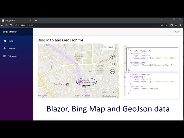 3.3  Blazor/Bing Map and GeoJson data