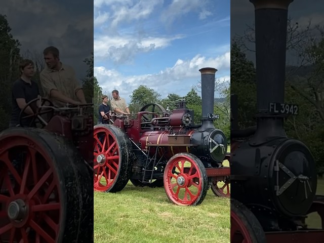 Steam traction engine exiting the playpen at the High Weald Steam Working Weekend