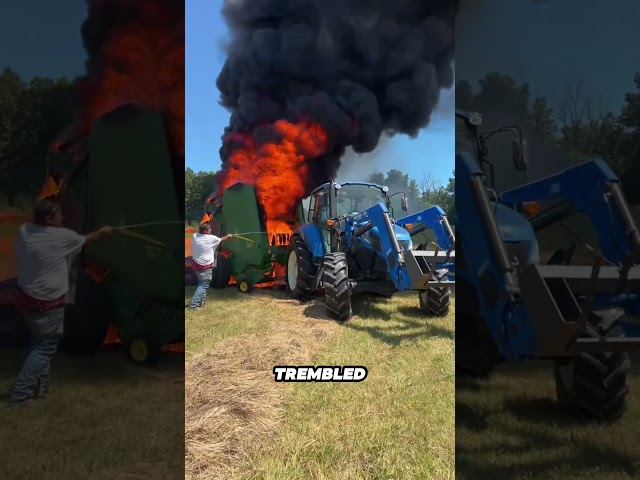 Farmer Saves Tractor from BLAZING INFERNO!