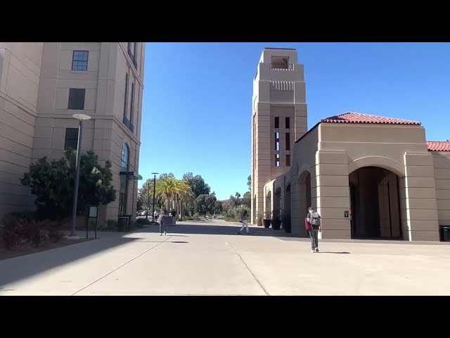 Walking from EVGR to Green Library, Stanford University Campus
