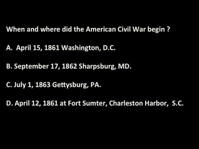 The American Civil War 20 Question Quiz by Ken B