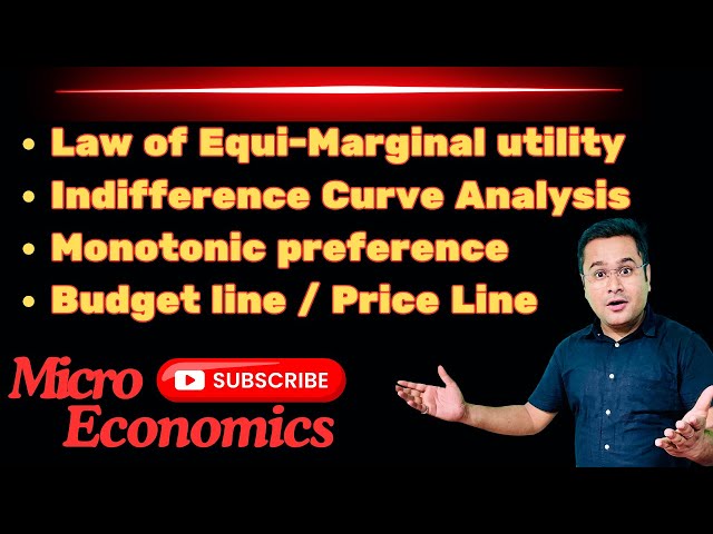 Law of Equi marginal utility | Indifference curve | Monotonic preference | budget Line |