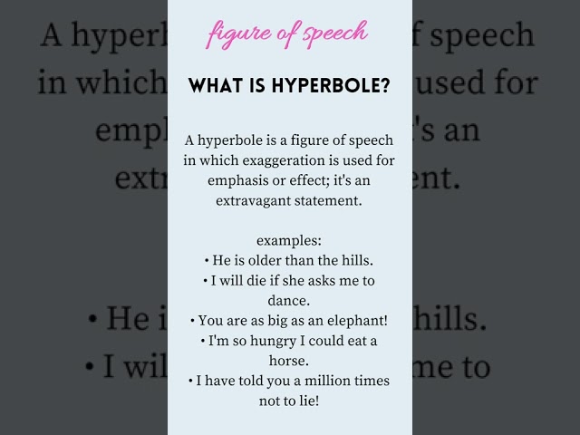 Hyperbole Figure of Speech #6 | Meaning & Examples of Hyperbole | Types of figure of speech #shorts