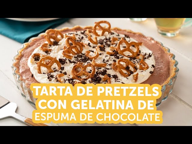 Tarta de Pretzels con Gelatina de Espuma de Chocolate | Kiwilimón
