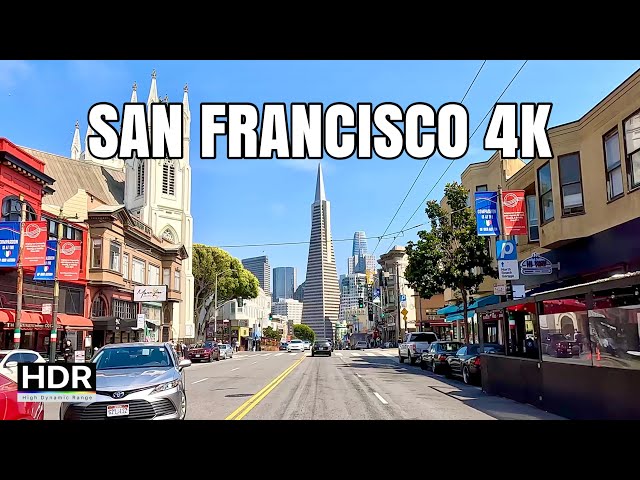 Driving San Francisco 4K, Bay Bridge, Chinatown, Union Square, Financial District