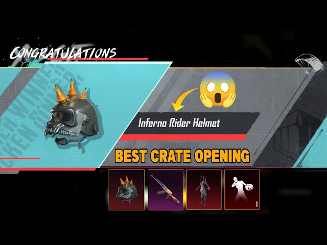😱 Got Inferno Helmet | Hellfire  AKM Skin | Custom Crate Biggest Opening | PUBGM