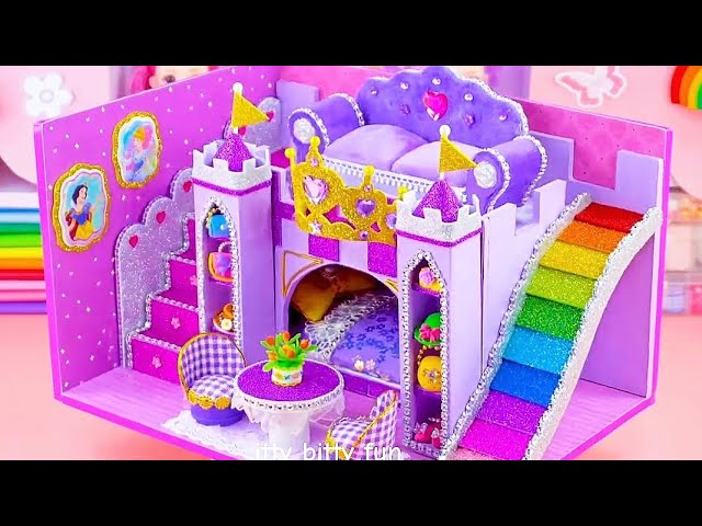 Build a Stunning Purple Castle with a Rainbow Slide Using Cardboard!