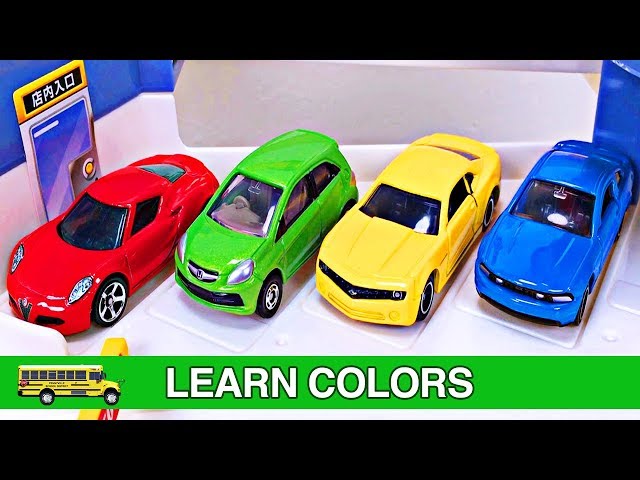 Best Kids Learning Colors Cars Trucks for Toddlers #1 Fun Hot Wheels Tomica Cars Parking Garage