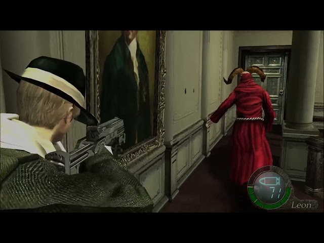 resident evil 4 catching the red los illuminados leader before he reaches the gatling gun