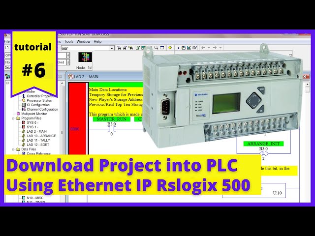 Lesson #6 || How to download program backup into a new Micrologix 1400 PLC using Ethernet IP