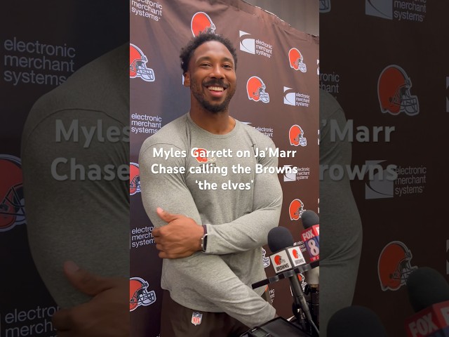 Myles Garrett reacts to #Bengals Ja’Marr Chase saying he almost called the #Browns the elves