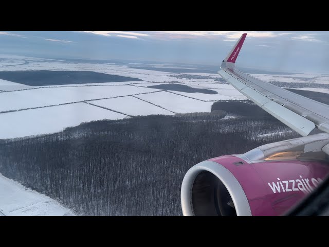 4K Landing at Snowy Bucharest | WizzAir A321