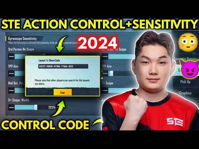 (2024) STE ACTION NEW 3.1 SENSITIVITY SETTINGS/ STE ACTION CONTROL CODE | BGMI