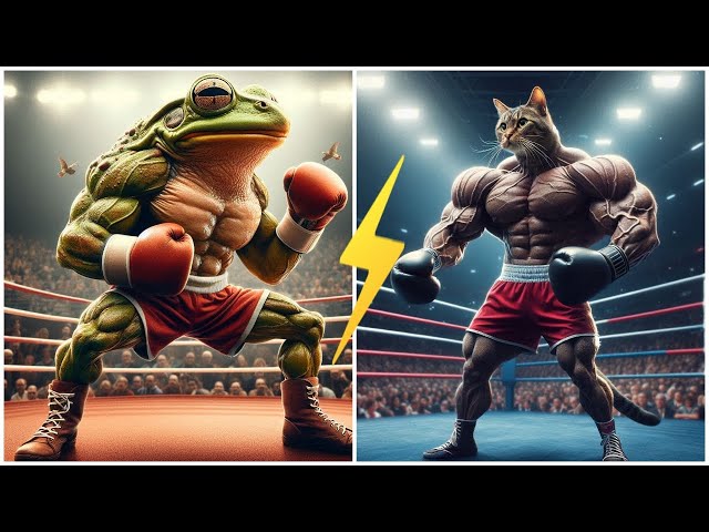 Muscular Cat Vs Frog Boxing ⚡ Cat And Frog Revenge Battle /Supercat /